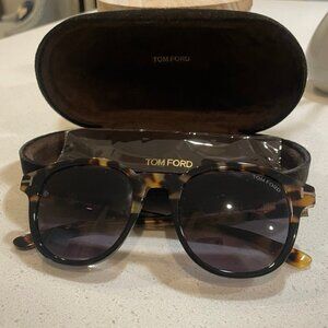 Tom Ford Round Tortoise Shell Sunglasses